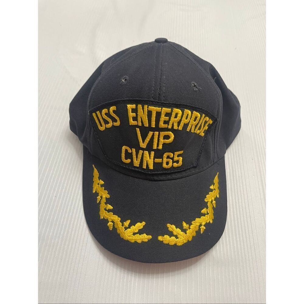 USS Enterprise VIP CVN-65 Vintage Navy Blue Snaback Hat One Size
